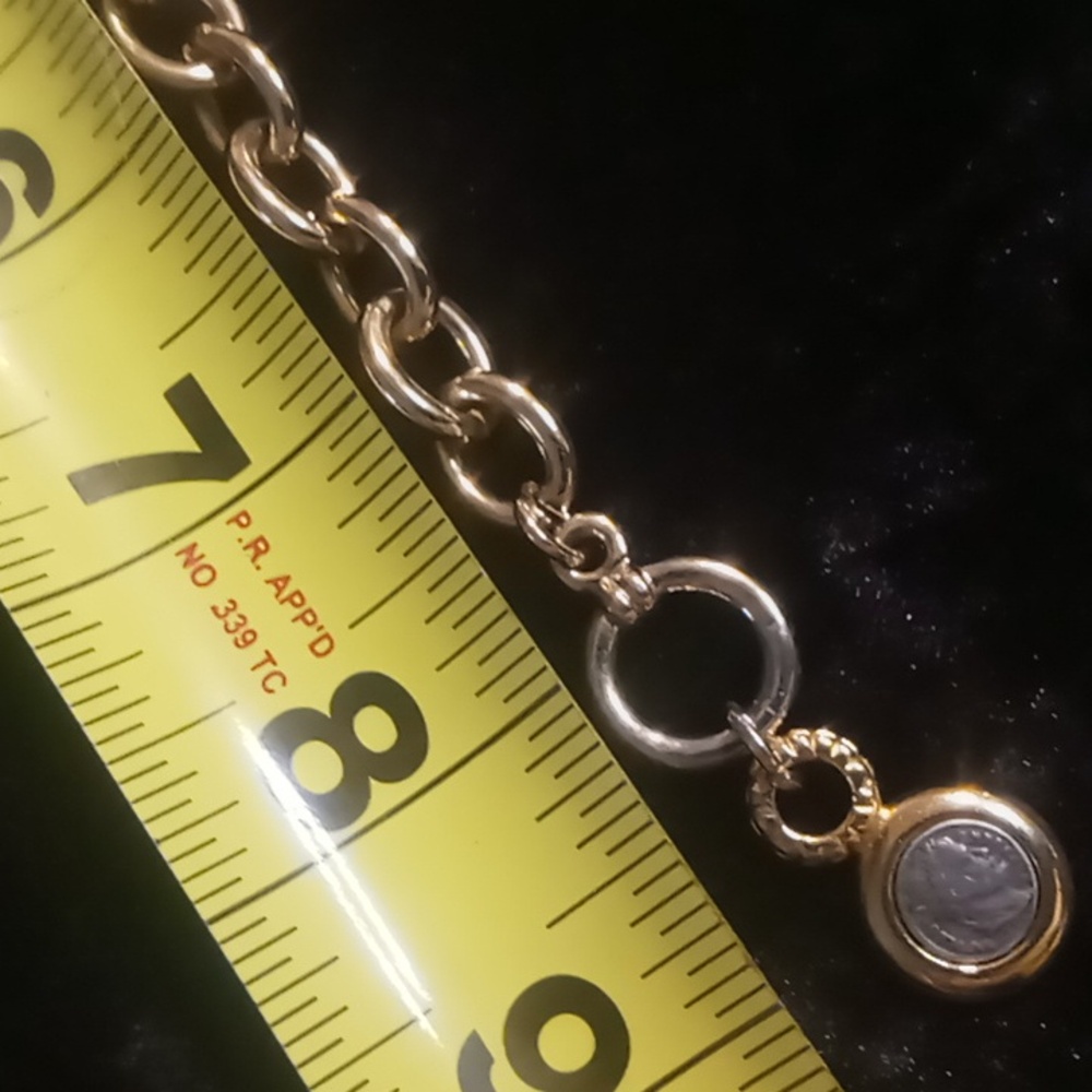 Vintage Gold ChunkybChain Bracelet with A Silver Roman Coin Charm. - Picture 5 of 5